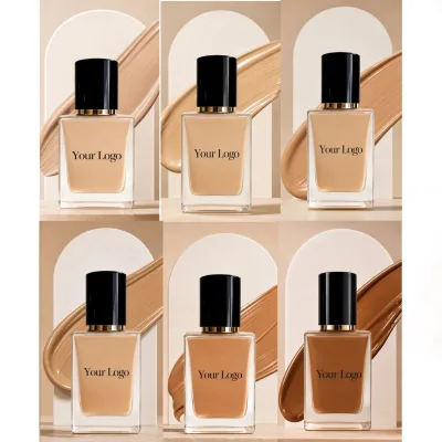 OEM ODM Men Liquid Foundation Deep Shade Matte Natural Finish Custom Logo Private Label Face Cosmetic Wholesale