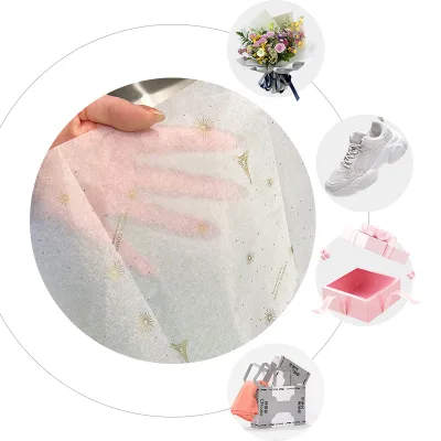 Waterproof Custom Colour logo Tissue Paper Flower Wrapping Paper Custom Bouquet Gift Wrapping Paper