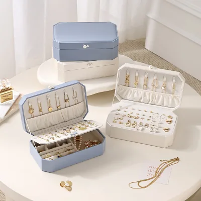 Simple Jewelry Box, High-end Double-layer PU Accessory Box, Ring, Necklace, Accessory and Jewelry Storage Box