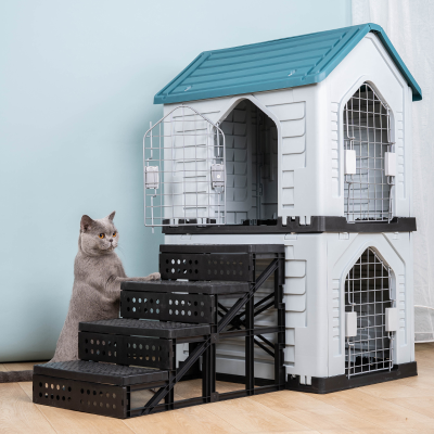Pet Shelter Plastic Outdoor Stackable Modular Dog Kennel With Air Vents Ventilate Waterproof