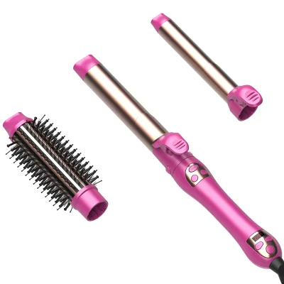 ULELAY New Arrival Multi 3-in-1 Ceramic Automatic Hair Curling Drying Brush with LCD Display Smooth Fast Hair Styling for Women