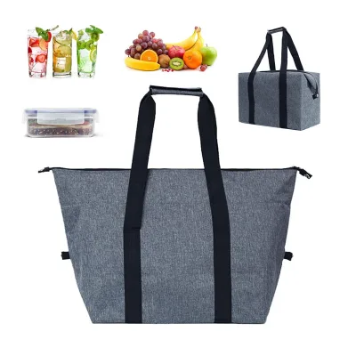 Large Capacity Lunch Bag Foldable Insulation Bag Waterproof Insulation Bag with Hard Lining
