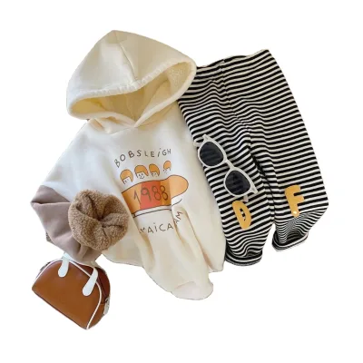 2023 New Children Girl Long Sleeved White Letter Print Hooded Sweatshirt 2-6 Years Kids Hoodie
