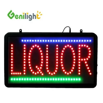 Genilight 22x13inch Indoor LED Lighting Signs Professional Factory Customized Multi-color Scrolling/Static/Flashing Liquor