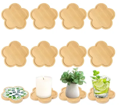 Limited Time Discount for Selling High-quality Customized Natural Colored Wooden Flower Coasters