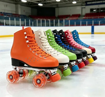 Factory Wholesale Customized High-quality Outdoor Double Row Roller Skates ABEC-9 Bearings Microfiber Leather Shell Aluminum