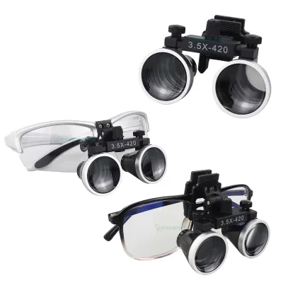 2.5X/3.5X Optical Manual Dental Lens with Clip Magnifying Glass Galilean Design Dental Binocular Loupes for Professional Use