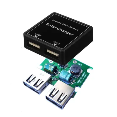 Dual USB Output Solar Panel Voltage Regulator 5V 3A Junction Box for DIY Solar Charger