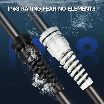 PG Strain Relief Cable Gland, PA66 Nylon Waterproof Torsion Proof Connector