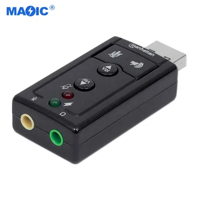External Usb 2.0 7.1 Channel Sound Card ABS Stock Nickel Plated Usb Audio 7.1 Adaptador Sound Card