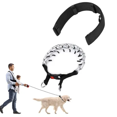 Dog Training Shock Collar Stainless Steel Pin-Tip Collar for Dog Neck Strap and Leash
