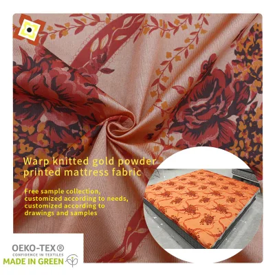 Factory Outlet Custom Knitted Spandex Fabric Quilting Polyester Mattress Protector Gilding Powder Jacquard Style Warp Fabric