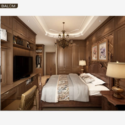 BALOM Fashion Design Custom Made Armoire Solid Wood Wardrobe Cabinet