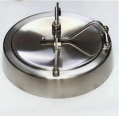 Sanitary Stainless Steel Oval Inward Manway with Bevel Edge Manhole Cover for Beer Tanks