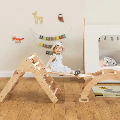 Montessori-style DIY Climbing Kit Easy-to-Build Play Set Indoor Activity Wooden Climbing Frame for Toddlers