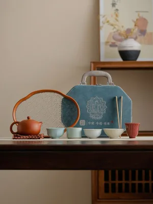 LIVI Chinese Traditional Color Floral Bone China Heat-Resisting Tea Set Teapot Fair Cup Teacups Gift Box for Home Tea Ceremony