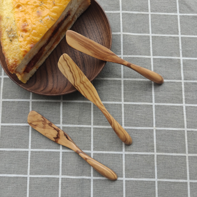 New Wooden Cutlery Knife Olive Wood Knife Household Oil and Butter Knife Factory Wholesale Durable Cutlery Knife