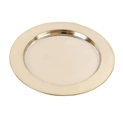 Custom Home Hotel Dinner Plate Dishes Gold Food Charger Plates Decorative Round Wedding Plate Stainless Steel