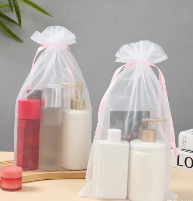 Pink Colored Gift Candy Bag Mesh Bag Bundle Mouth Aromatherapy Breathable Bag Wedding Souvenir Bag