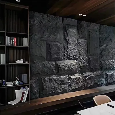 3D Lightweight Artificial Polyurethane Stone Panel Exterior Decorative PU Faux Rock