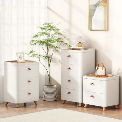 Hot Selling Large Plastic Bedroom Storage Box Drawer Organizers Storage Cabinet With Wooden Board