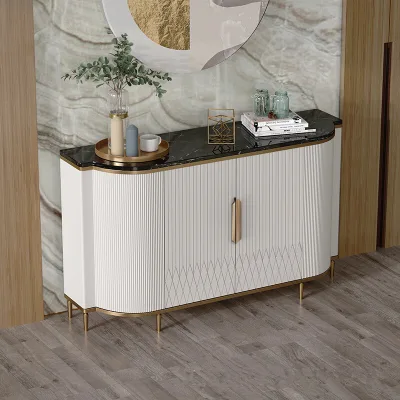 HJ Furniture Stainless Steel Frame Modern Luxury Sideboards Buffet Cabinets Dining Room Console for Restaurant