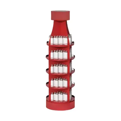 Customizable Multi-Layer Circular Vertical Wine Bottle Display Rack Exquisite Powder Coated Metal Anti-Slip Design for