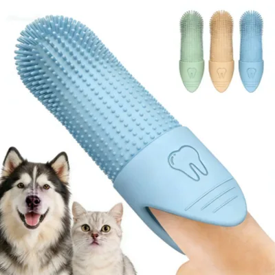 Soft Silicone Pet Finger Toothbrush Food Grade Dog Cat Dental Oral Cleaning Tool Reusable Small Animal Teeth Care Brush