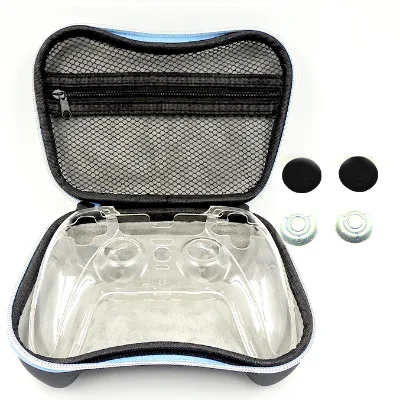 6-in-1 Carrying Case Storage Bag & Protective Hard Case with Thumb Stick Plastic Accessory Kit for Game Controllers