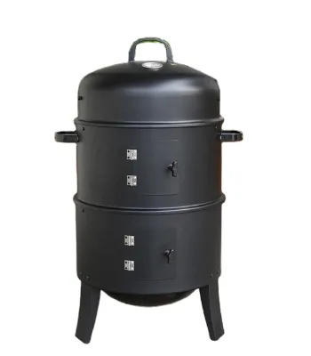 Modular Adjustable Smoke Oven Outdoor Braised Barbecue Grill with Oak Panel and Iron Waterproof Design