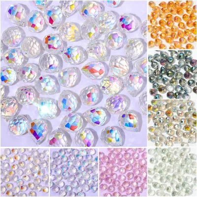 Shiny 8*10mm Strawberry Engraved Natural Crystal Accessories Colorful Loose Beads for DIY Pendant and Earring