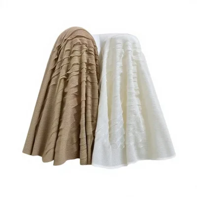 Ruffled Pleated Lace Fabric 150cm Wide 95% Polyester 5% Spandex Textile for Dress Making Wedding Garment Trim