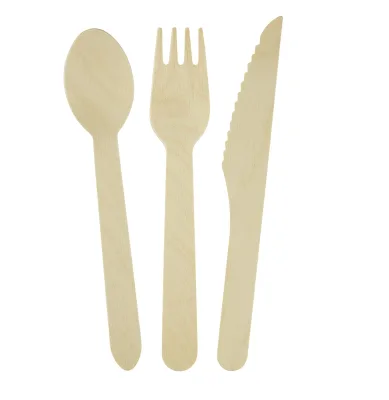 Eco- Friendly Biodegradable Disposable Natural Wooden Cutlery Set