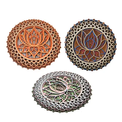 CARVED Mandala Wood Art Wood Mandala Wall Decoration
