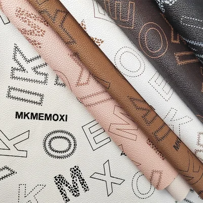 PVC Leather Fabric with New Printed Large Letters Waterproof Embossed Pattern for Sofa Belt Car Gloves Garment Shoes Materials