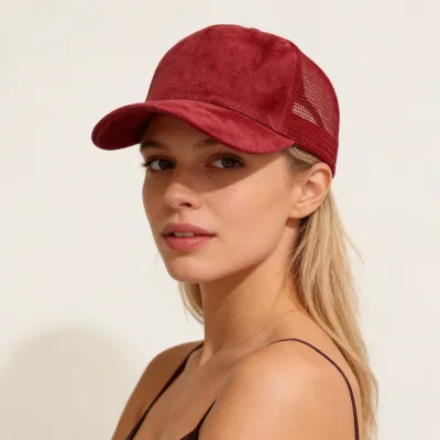 High-quality Suede Fabric Mesh Cap Custom for Truck Drivers Versatile Outdoor Sun protection Hat