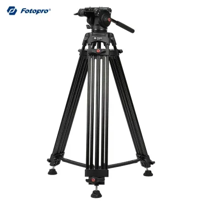 Fotopro DV-2 Professional Camera Video Tripod with Hydraulic Damping Three-Way Pan Head Video Slider/Boom Arm 8kg Load Capacity