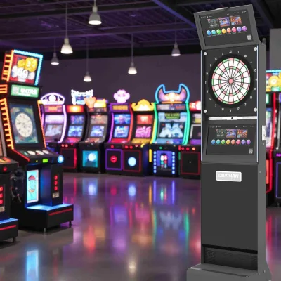 Dual 21.5 Inch Displays Multiplayer Dart Machine Commercial Electric