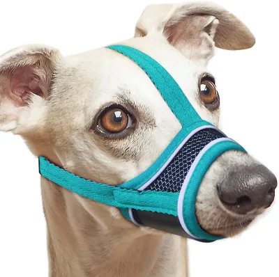 Reflective and Soft Nylon Dog Muzzle: Breathable Muzzle with Reinforced Straps and Ventilated Mesh for Pet Comfortable