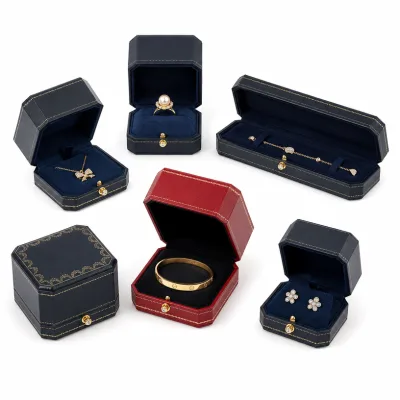 Modern High-Class Jewelry Storage Box Customized Wedding Jewelry Case with Velvet Flocked Ring Necklace Bracelet Package Boxes