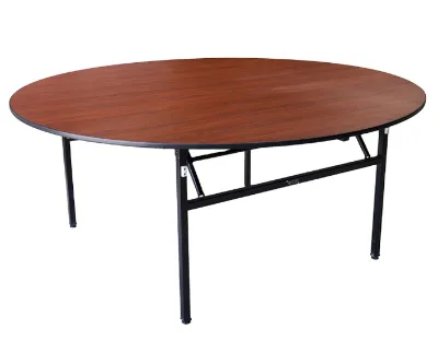 5ft 6ft Banquet Folding Table Events Wood Top Steel Frame Round Table for Sale