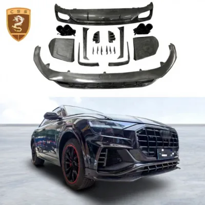 Upgrade AB-T at Style Real Carbon Fiber Front Lip Canards Rear Diffuser Bodykit for Au-di Q8