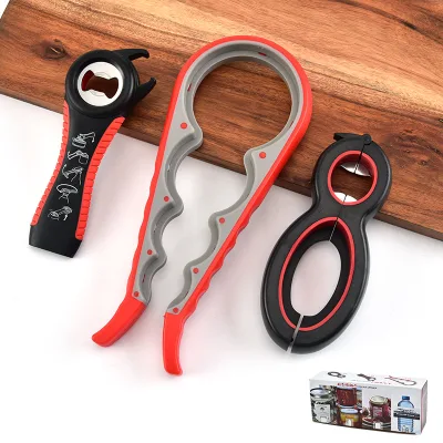 3Pcs/Set Wholesale Custom Logo Beer Bottle Opener Kitchen Open Gadgets Easy Open Adjustable Jar Opener