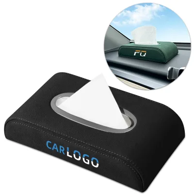 Customizable Multi-functional Custom Portable Car Front Seat Side Organizer Tissue Box Turn Fur Car Tissue Box