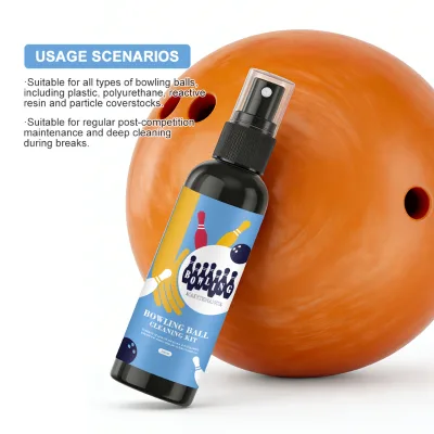 Premium Natural Sports Bowling Ball Cleaner 200ml Deep Dirt Stain Remover Spray with Towel for Boxing Gloves Gym Bags Yoga Mats