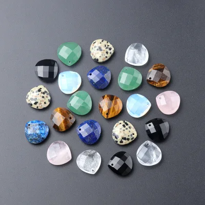 15mmm Natural Stone Pendant Triangle Water Drop Shape Lapis Lazuli Amethyst Pendant for Jewelry Making DIY Necklace Earring