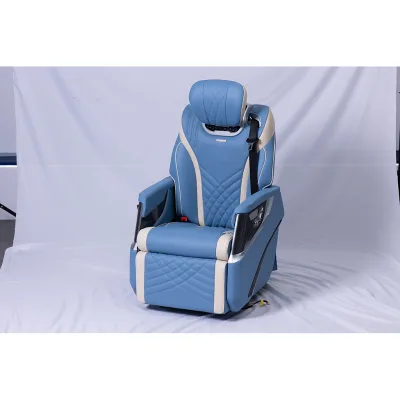 New V Class Vito W447 Luxury Perforated Leather Captain Seat Carbon Fiber Electric Recliner Leg Rest Van Seat Accessories