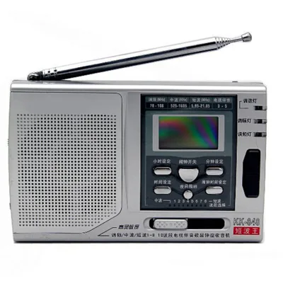 Portable FM/SW Multi-band Radio with Alarm Clock, Mini Mobile Battery-powered High-sensitivity Radio