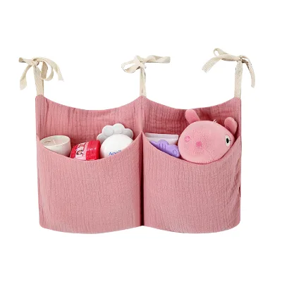 Baby Hanging Storage Bag Made of Cotton for Stroller or Crib with Spacious Compartments and Easy Access