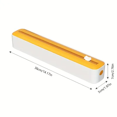 2 in 1 Magnetic Plastic Dispenser with Slide Cutter - Reusable Cling Food Film Dispenser with Cling Wrap Film Cutter